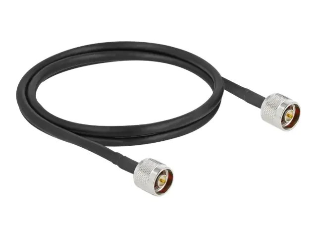 Delock - Antennenkabel - N-Anschluss Stecker zu N-Anschluss Stecker - 1 m - Koax - Schwarz