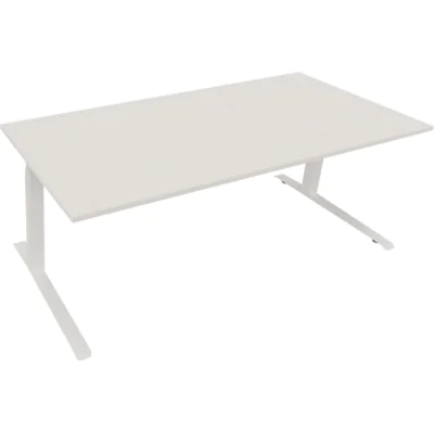 Sitz-/Stehtisch Kufe Doppels. Quad. B2000xT900xH645-1275 ws/Weiß