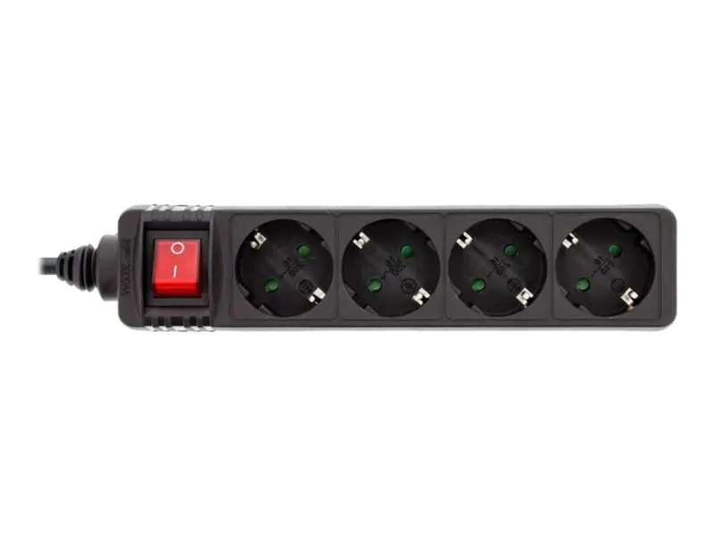 InLine - Steckdosenleiste - Wechselstrom 230 V - 3500 Watt - Ausgangsanschlüsse: 4 (4 x Stecker, 2-polig) - 3 m Schnur - Schwarz InLine - Steckdosenleiste - Wechselstrom 230 V - 3500 Watt - Ausgangsanschlüsse: 4 (4 x Stecker, 2-polig) - 3 m Schnur - Schwarz