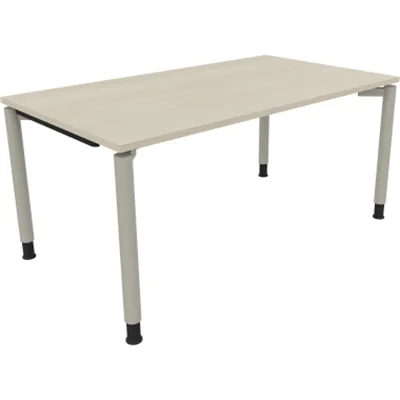 Schreibtisch Vierfuß Rundrohr B1600xT900xH680-820 si/Akazie hell