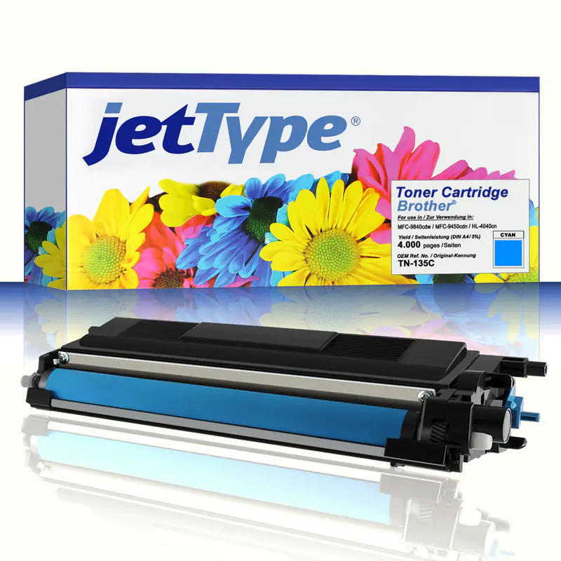 jetType Toner kompatibel zu Brother TN-135C cyan 4.000 Seiten 1 Stück jetType Toner kompatibel zu Brother TN-135C cyan 4.000 Seiten 1 Stück