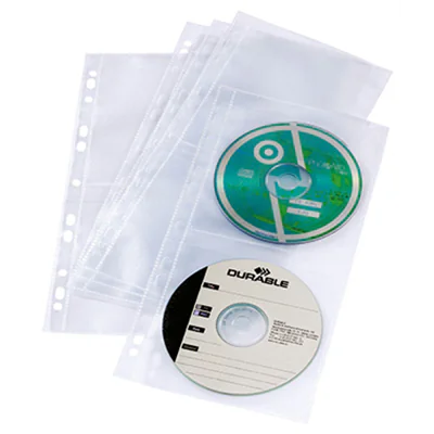 DURABLE CD Hülle COVER 528219 DIN A4 für 4 CDs tr 5 St./Pack. DURABLE CD Hülle COVER 528219 DIN A4 für 4 CDs tr 5 St./Pack.