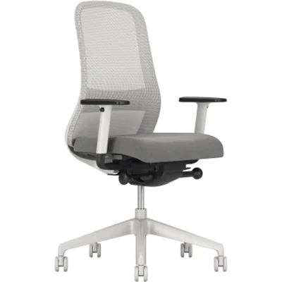 NowyStyl Bürodrehstuhl Souly 41-53cm Synchronmechanik Rolle universell (für Hart- und Teppichböden) Kunststoff hellgrau