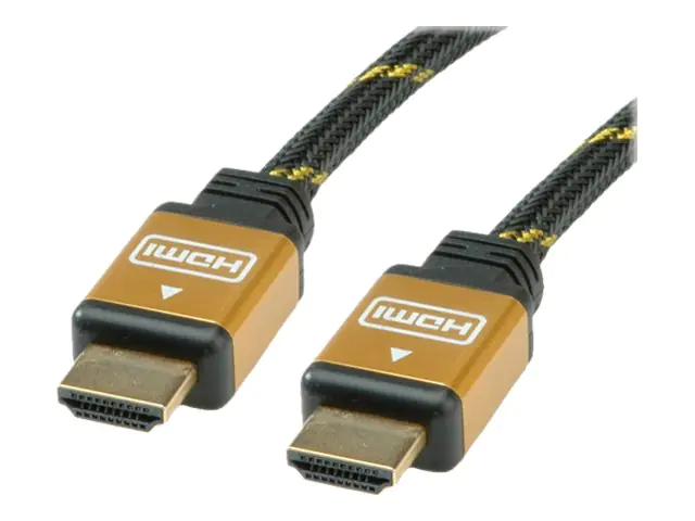 Roline Gold HDMI High Speed Cable - HDMI-Kabel - HDMI männlich zu HDMI männlich - 20 m - Doppelisolierung - Schwarz, Gold