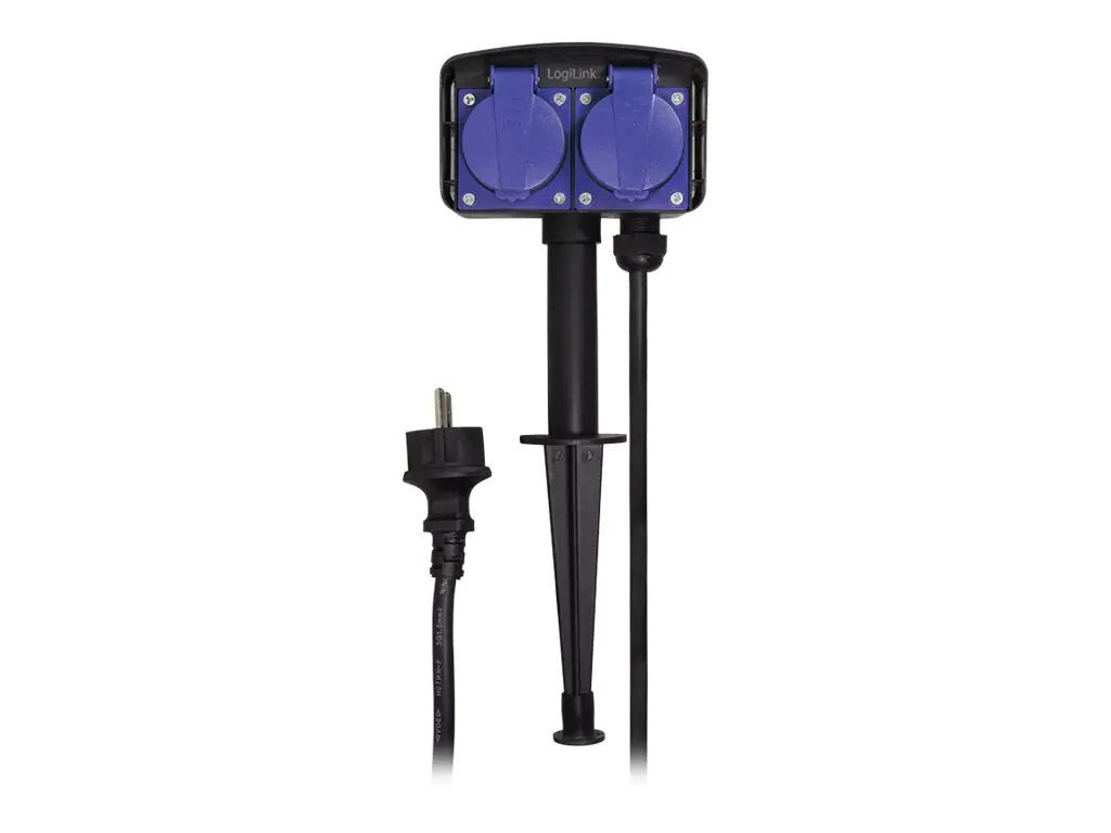 LogiLink Steckdosenleiste - Wechselstrom 250 V - 3500 Watt - Eingabe, Eingang CEE 7/4 - Ausgangsanschlüsse: 2 (power CEE 7/3) LPS214