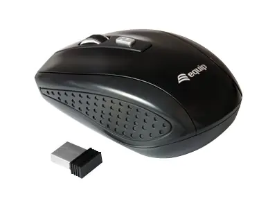 equip Travel - Maus - rechts- und linkshändig - optisch - 4 Tasten - kabellos - 2.4 GHz - kabelloser Empfänger (USB) - Schwarz
