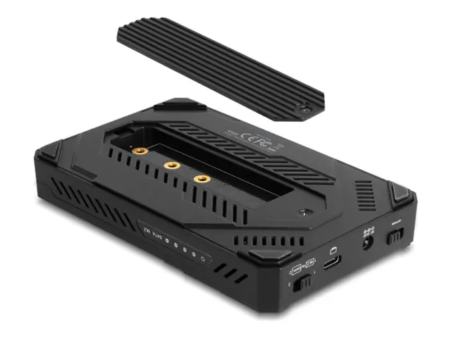 Delock Speichergehäuse - für 1 x M.2 NVMe SSD + 1 x 2,5" SATA SSD / HDD, USB Typ C, mit Klonfunkti