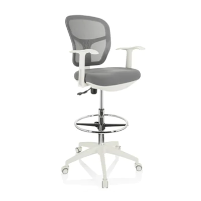 hjh OFFICE Arbeitsdrehstuhl TOP WORK 108 W 69-89cm Rolle universell (für Hart- und Teppichböden) Kunststoff grau