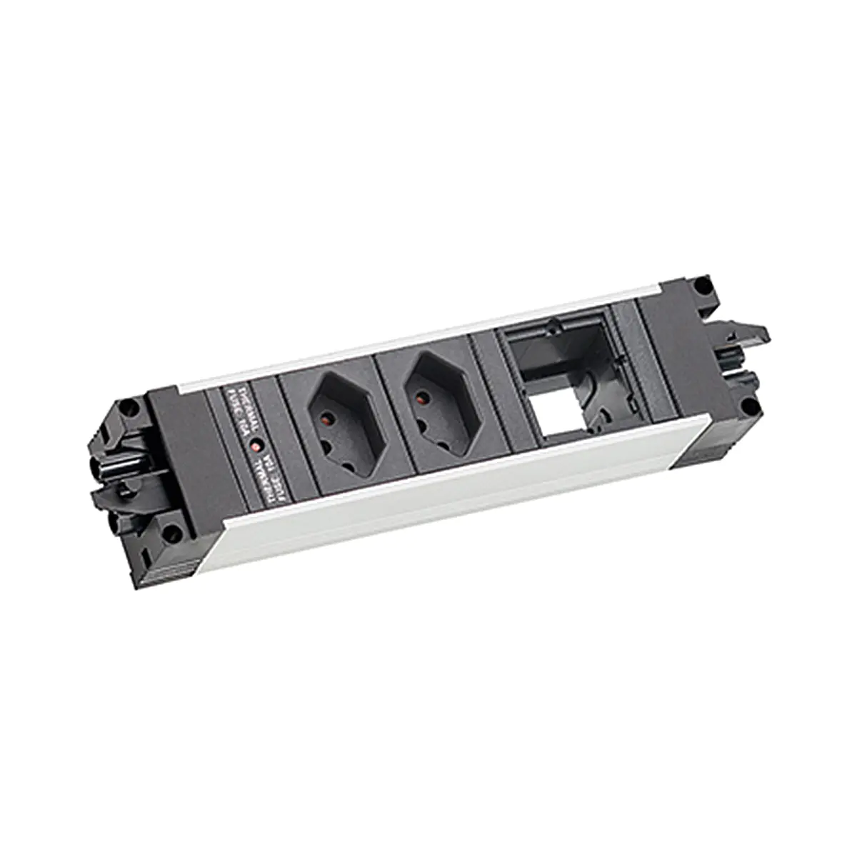 Bachmann Steckdosenleiste STEP ALU 2xCH 1xCM GST18LÄNGE 220MM - Zubehör Stromversorgung
