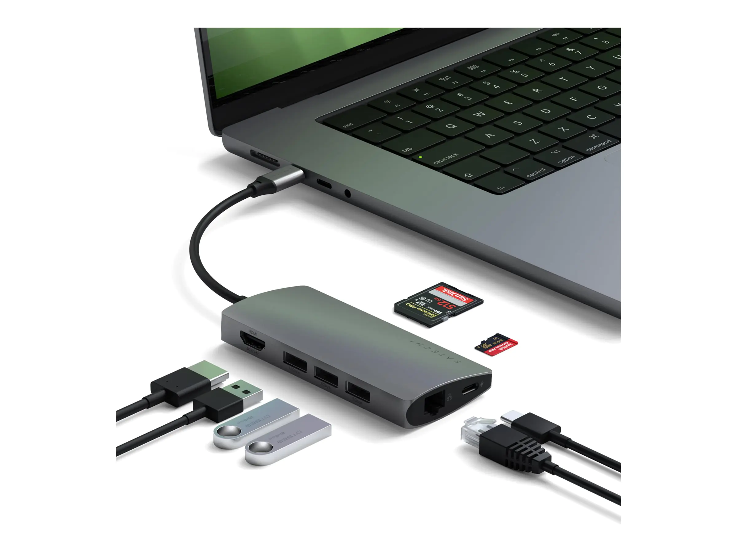Satechi Aluminum Multi-Port Adapter V2 - Dockingstation - USB-C - GigE