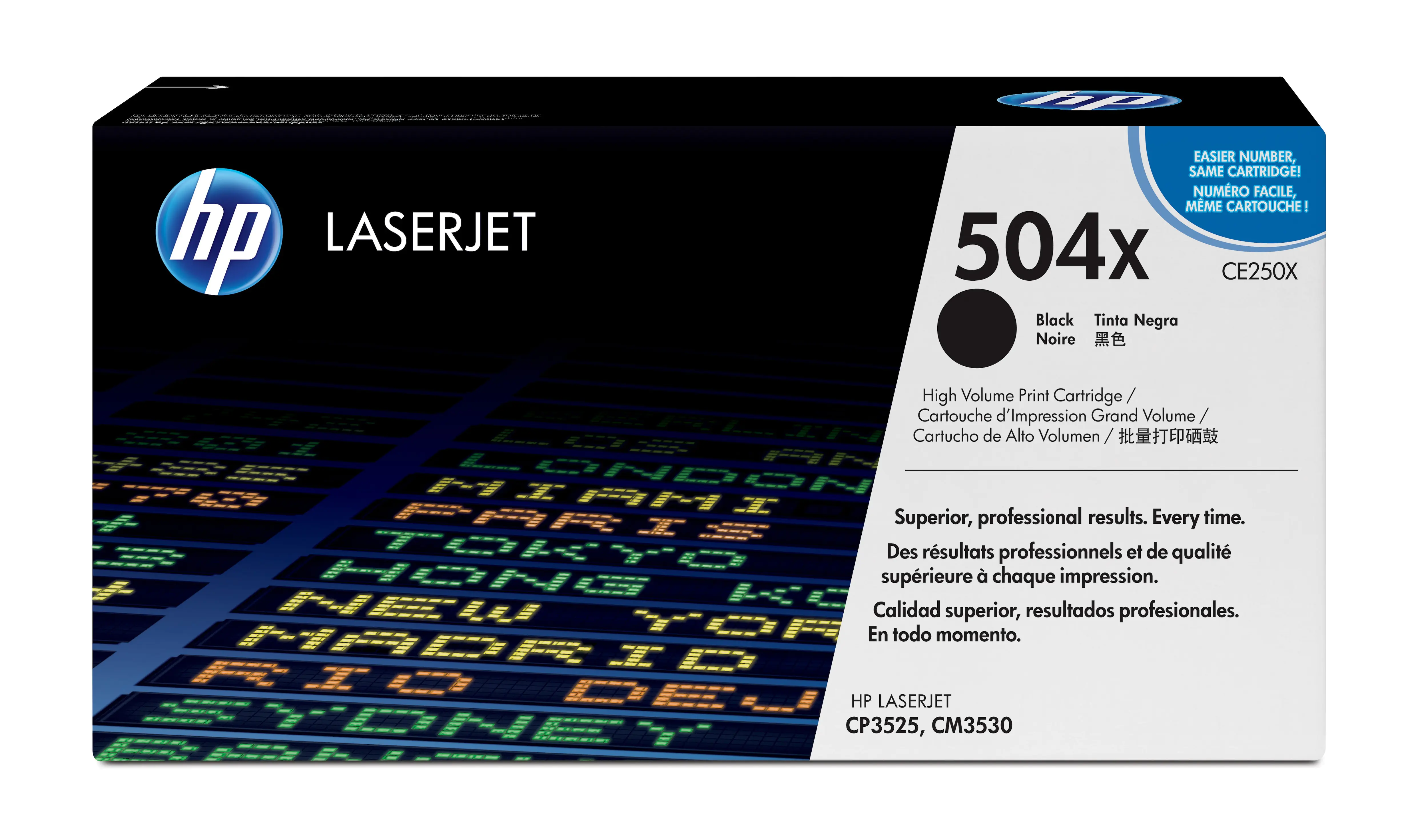 HP 504X - Hohe Ergiebigkeit - Schwarz - Original - LaserJet - Tonerpatrone (CE250X) - für Color LaserJet CM3530, CM3530fs, CP3525, CP3525dn, CP3525n, CP3525x, CP3527, CP3529