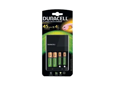 Duracell CEF14 - 4 Std. Batterieladegerät - (für 4xAA/AAA) - mit 2 x AA 1300 mAh Batterien und 2 x AAA 750 mAh Duracell CEF14 - 4 Std. Batterieladegerät - (für 4xAA/AAA) - mit 2 x AA 1300 mAh Batterien und 2 x AAA 750 mAh