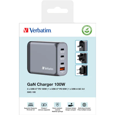 Verbatim Ladegerät Kommunikationstechnik GNC-100 78 x 61 x 29 cm (B x H x T) Polycarbonat grau