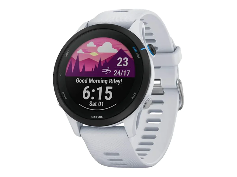 Garmin Forerunner 255 Music - 46 mm - Sportuhr mit Riemen - Silikon - Handgelenkgröße: 130-205 mm - Anzeige 3.3 cm (1.3") - 4 GB - Bluetooth, Wi-Fi, ANT+ - 49 g - Schwarz, Steinweiß