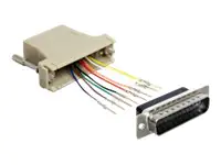 Delock Adapter Sub-D 25 Pin male > RJ45 female assembly kit - Serieller Adapter - RJ-45 (W) zu DB-25 (M) - Grau
