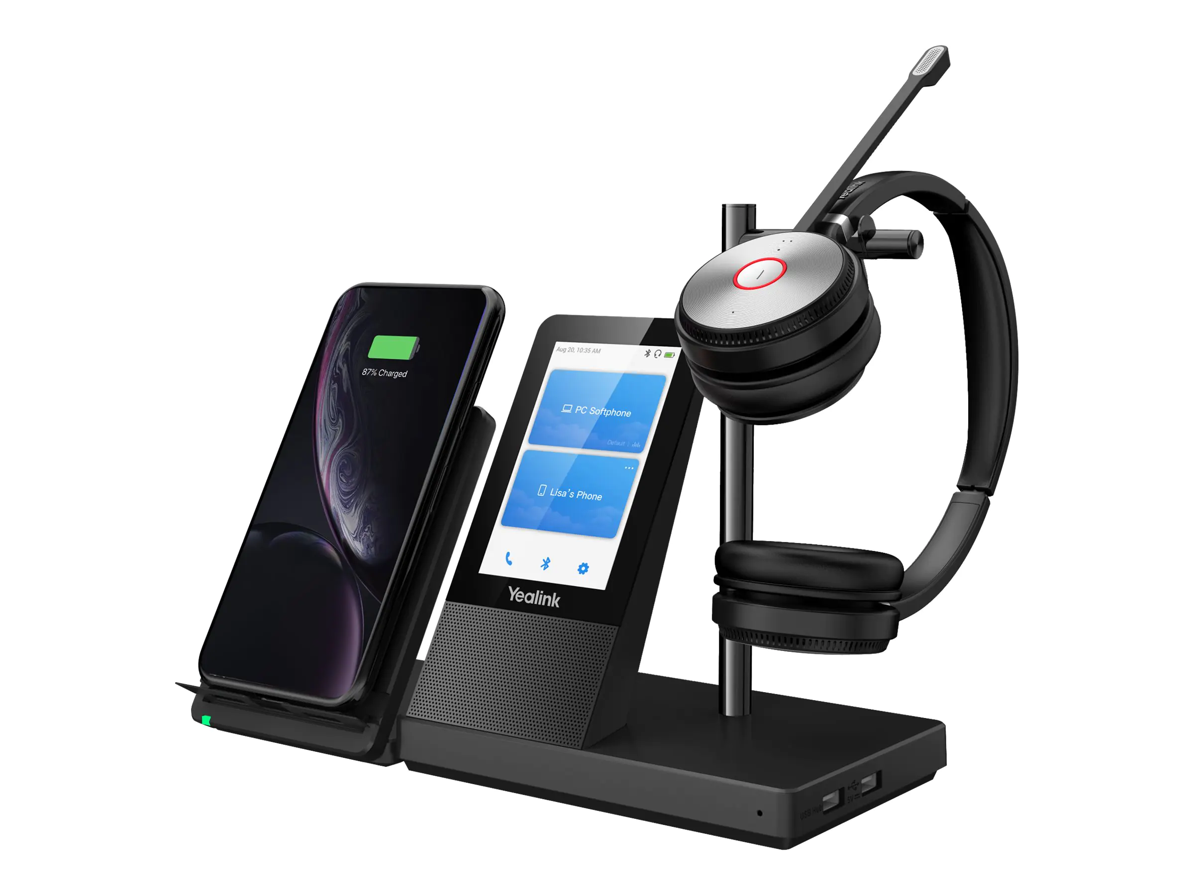 Yealink WH66 Dual X - Workstation - Headset - ohrumschließend - DECT - kabellos - UC-zertifiziert