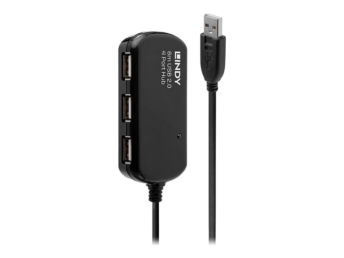 Lindy USB 2.0 Active Extension Pro 4 Port Hub - Hub - 4 x USB 2.0 - Desktop