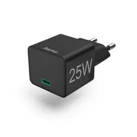 Hama Schnellladegeraet USB-C PD/Qualcomm Mini-Ladegeraet 25 W Schwarz - Schnellladegerät