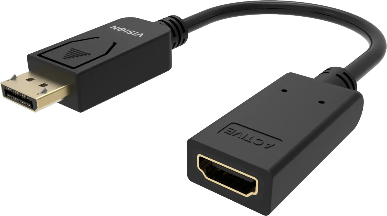 VISION Professional - Videoadapter - DisplayPort männlich zu HDMI weiblich - Schwarz - 4K Unterstützung VISION Professional - Videoadapter - DisplayPort männlich zu HDMI weiblich - Schwarz - 4K Unterstützung