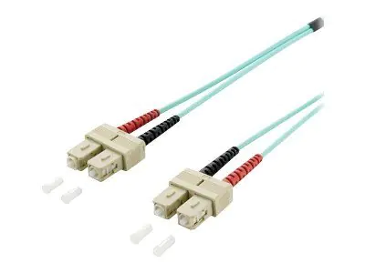 equip - Patch-Kabel - SC multi-mode (M) zu SC multi-mode (M) - 2 m - Glasfaser - Duplex - 50/125 Mikrometer - OM3 - Türkis