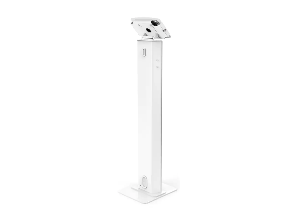 Compulocks iPad Mini 8.3" Space Enclosure Brandable Floor Stand - Befestigungskit (Gehäuse, Aufstellung) - für Tablett - Branding-fähig - verriegelbar - hochwertiges Aluminium - weiß - Bildschirmgröße: 21.1 cm (8.3") - Montageschnittstelle: 100 x 100