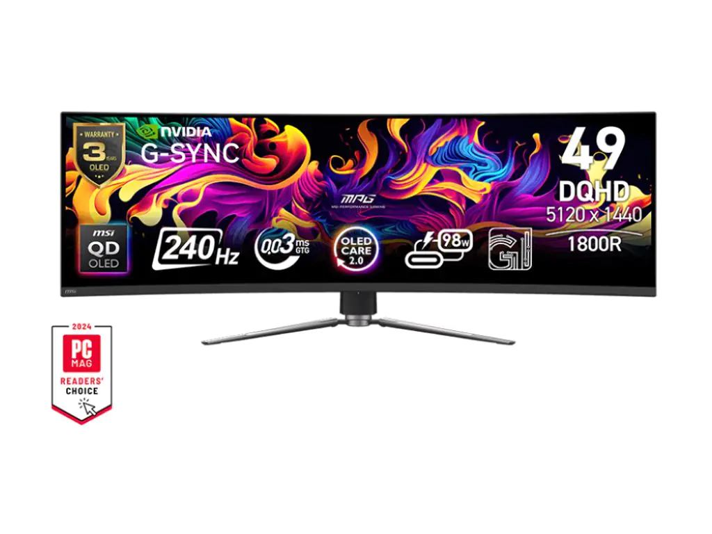 MSI MPG 491CQPX QD-OLED - OLED-Monitor - Gaming - gebogen - 124.5 cm (49")