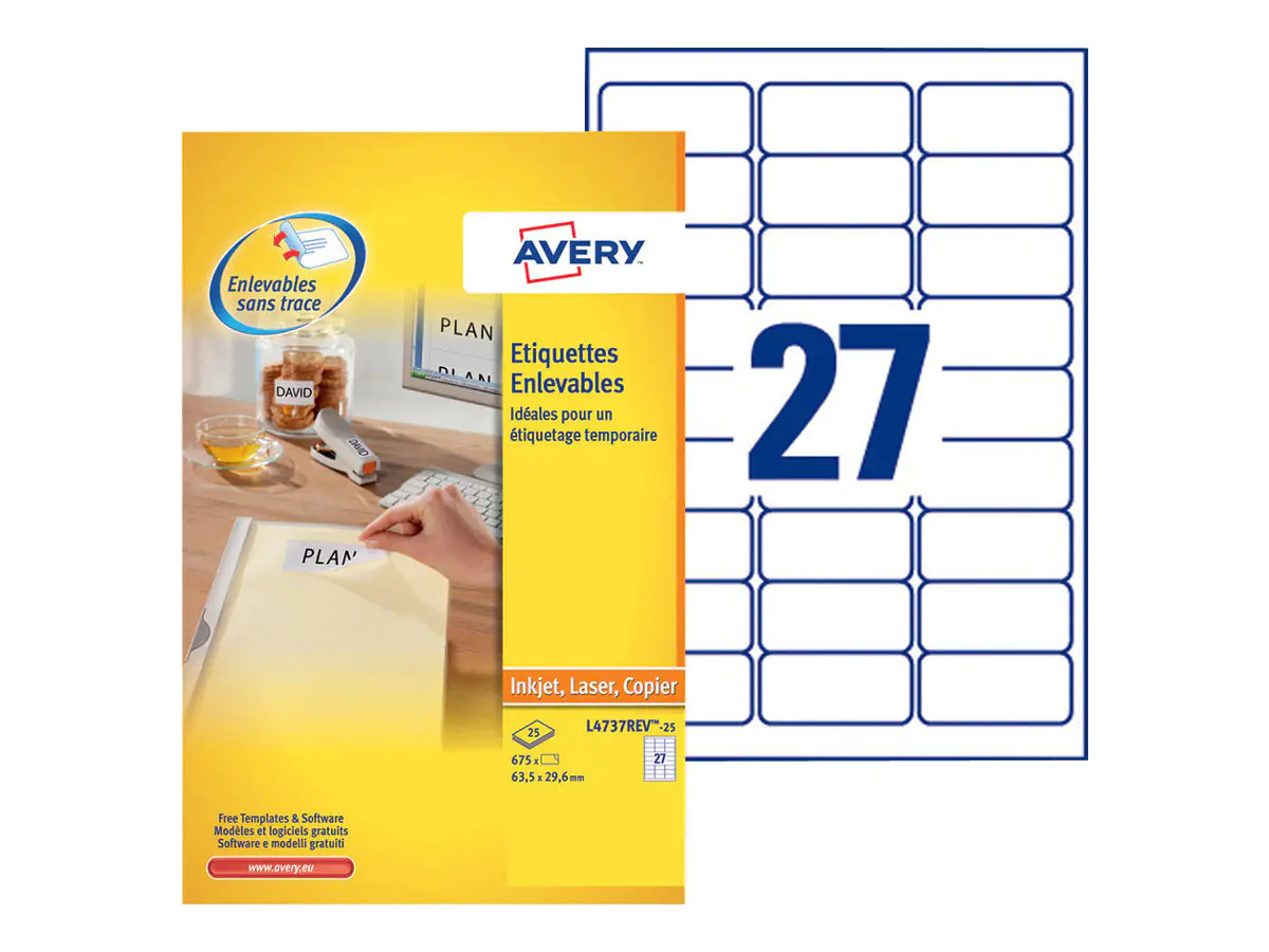 ZWECKFORM Etikett 63,5mmx29,6mm Pack á 675 Etiketten Inkjet