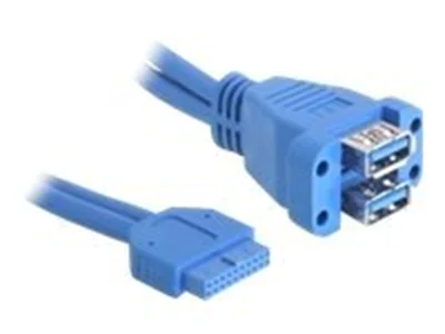 Delock USB 3.0 Pin Header - USB-Kabel intern auf extern - 19-poliger USB 3.0 Kopf (W) zu USB Typ A (W) - 45 cm - Blau