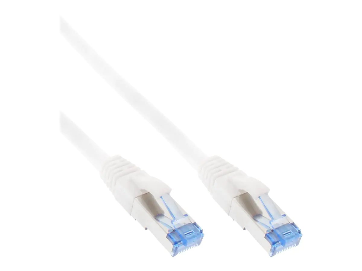 InLine - Patch-Kabel - RJ-45 (M) zu RJ-45 (M) - 25 cm - SFTP, PiMF - CAT 6a - halogenfrei, ohne Haken - weiß