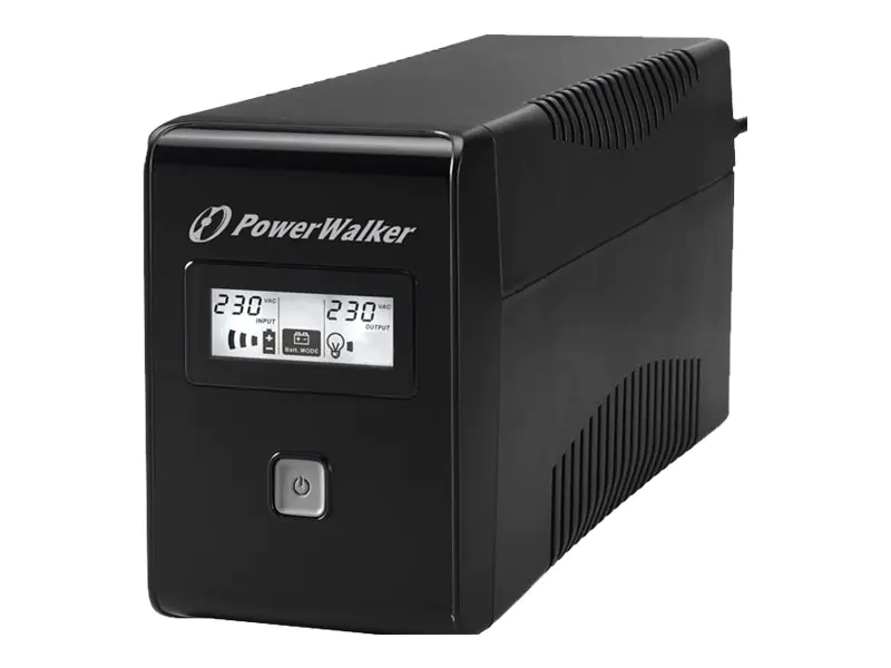 PowerWalker VI 850 LCD - USV - Wechselstrom 220/230/240 V - 480 Watt - 850 VA - 9 Ah - USB - Ausgangsanschlüsse: 2 - Schwarz