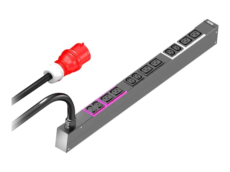 Rittal PDU Basic - Stromverteilungseinheit - Wechselstrom 400 V - 11 kW - 3 Phasen - Ausgangsanschlüsse: 12 (6 x IEC 60320 C19, 6 x IEC 60320 C13) - 0U - 3 m Schnur
