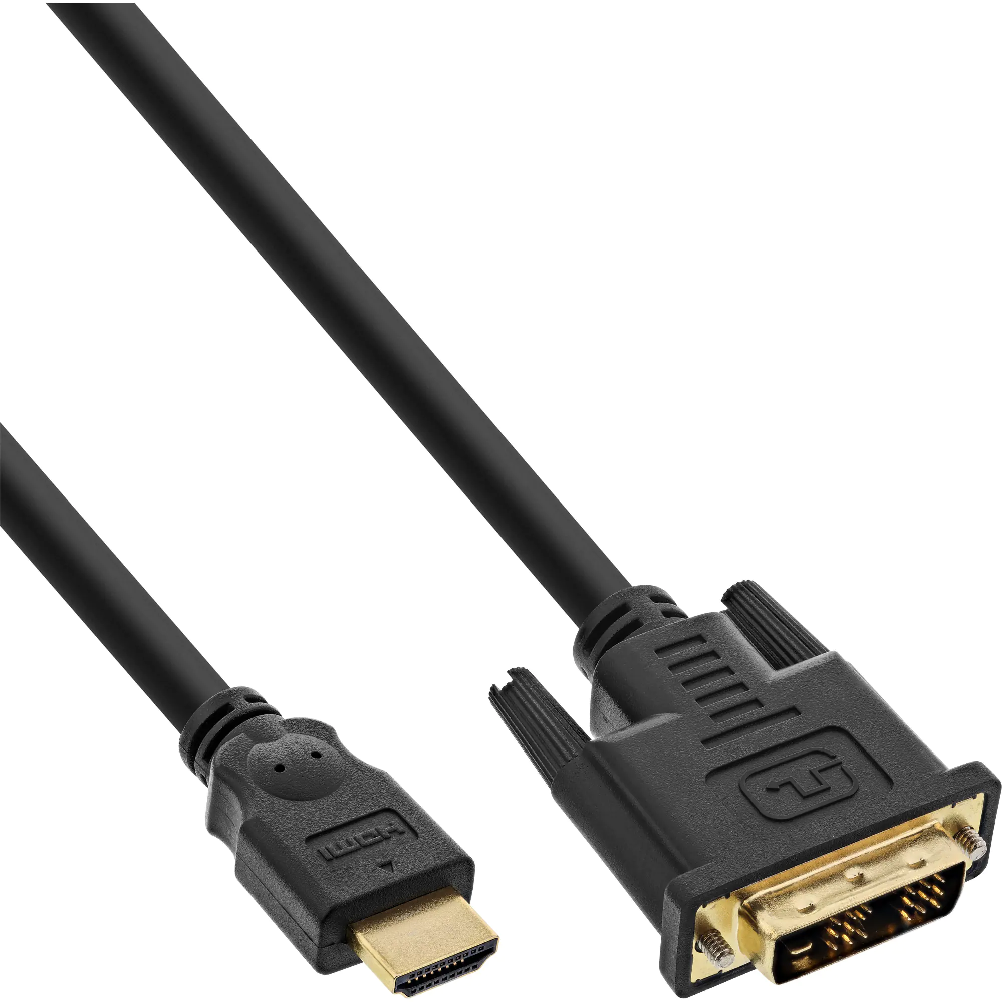 InLine HDMI-DVI Kabel - schwarz / gold - HDMI Stecker auf DVI 18+1 Stecker - 3m 17663P