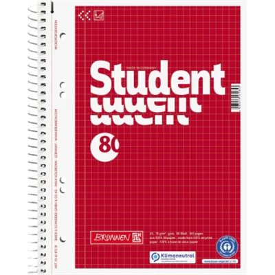 BRUNNEN Collegeblock 106787201 DIN A5 80Blatt kariert BRUNNEN Collegeblock 106787201 DIN A5 80Blatt kariert