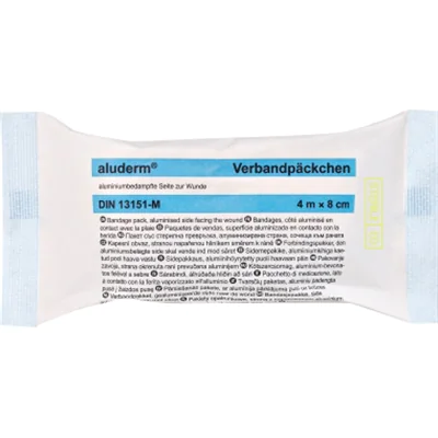 aluderm Verbandpäckchen 1003372 mittel 4mx8cm Kompresse 10x12cm aluderm Verbandpäckchen 1003372 mittel 4mx8cm Kompresse 10x12cm