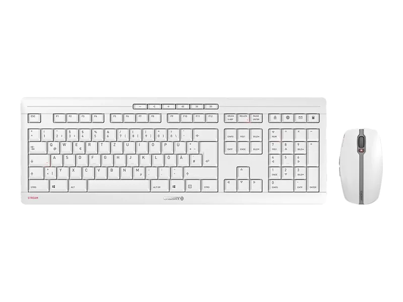 CHERRY STREAM DESKTOP RECHARGE - Tastatur-und-Maus-Set - kabellos - 2.4 GHz - QWERTZ - Deutsch - Tastenschalter: CHERRY SX - Pale Gray CHERRY STREAM DESKTOP RECHARGE - Tastatur-und-Maus-Set - kabellos - 2.4 GHz - QWERTZ - Deutsch - Tastenschalter: CHERRY SX - Pale Gray