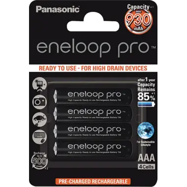 Panasonic eneloop pro BK-4HCDE/4BE - Batterie 4 x AAA - (wiederaufladbar) - 930 mAh