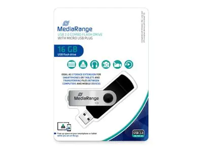 MEDIARANGE MR 931-2 - USB-Stick, USB 2.0, 16 GB, Kombo Micro USB - 16 GB