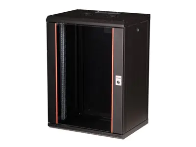 Equip Pro Mount - Schrank Netzwerkschrank - 600x450 mm, with glass door, removable and lockable panels, assembled - geeignet für Wandmontage - Tiefschwarz (RAL 9005) EPM-16-6045-B-CBAA