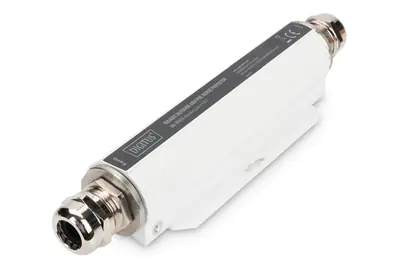 DIGITUS - PoE-Überspannungsschutz (Wandmontage) - Outdoor - 100 Watt - Ausgangsanschlüsse: 1 - weiß