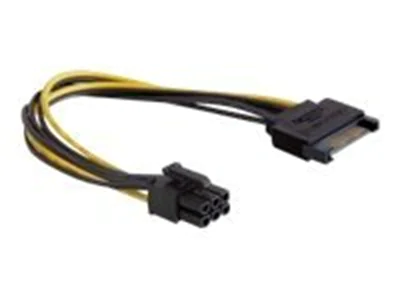 Delock - Stromkabel - SATA-Stromstecker (M) zu 6-poliges PCIe Power (M) - 21 cm