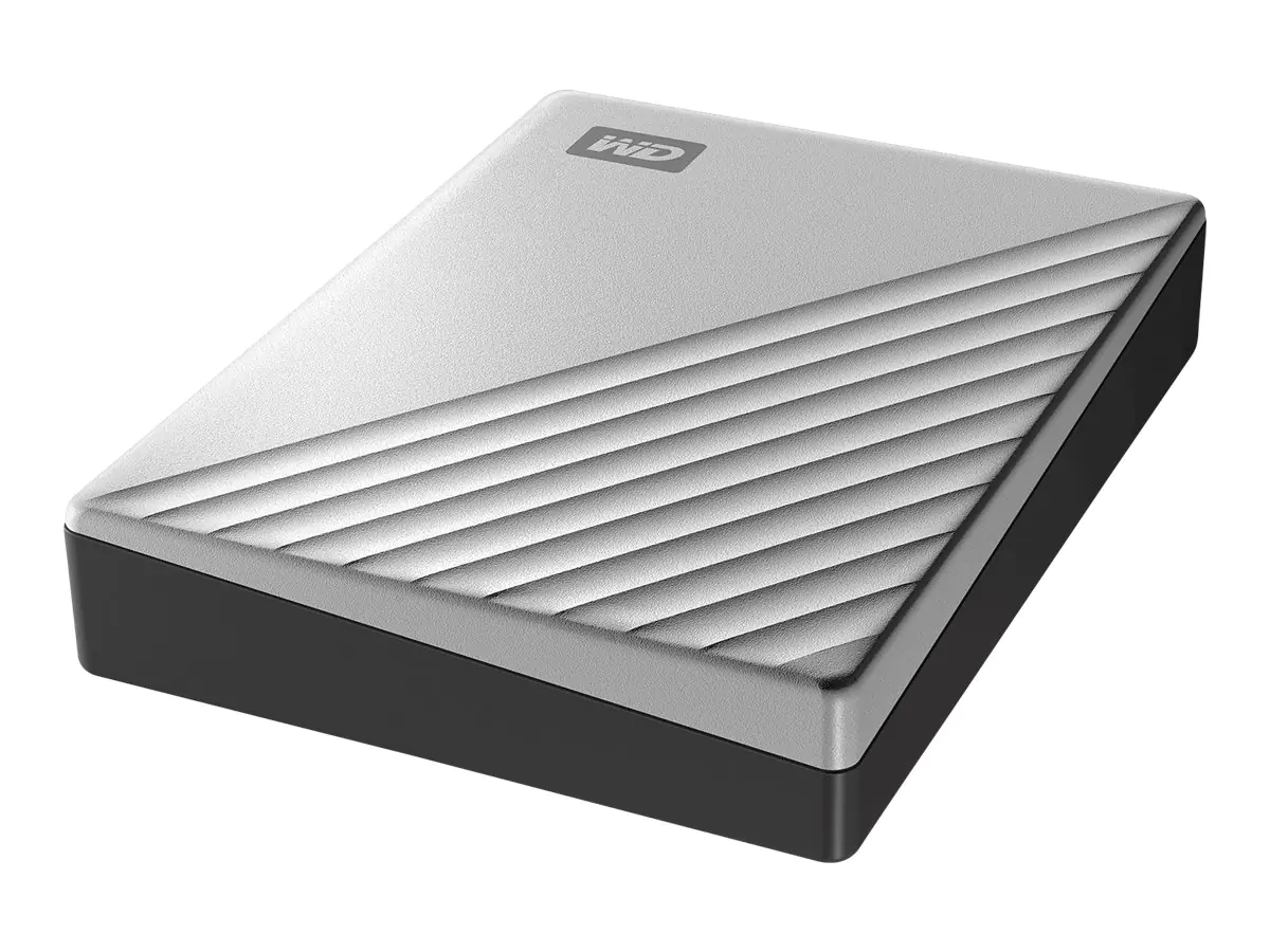 WD My Passport Ultra for Mac WDBPMV0050BSL - Festplatte - verschlüsselt - 5 TB - extern (tragbar) - USB 3.1 (USB-C Steckverbinder) - 256-Bit-AES - Silber