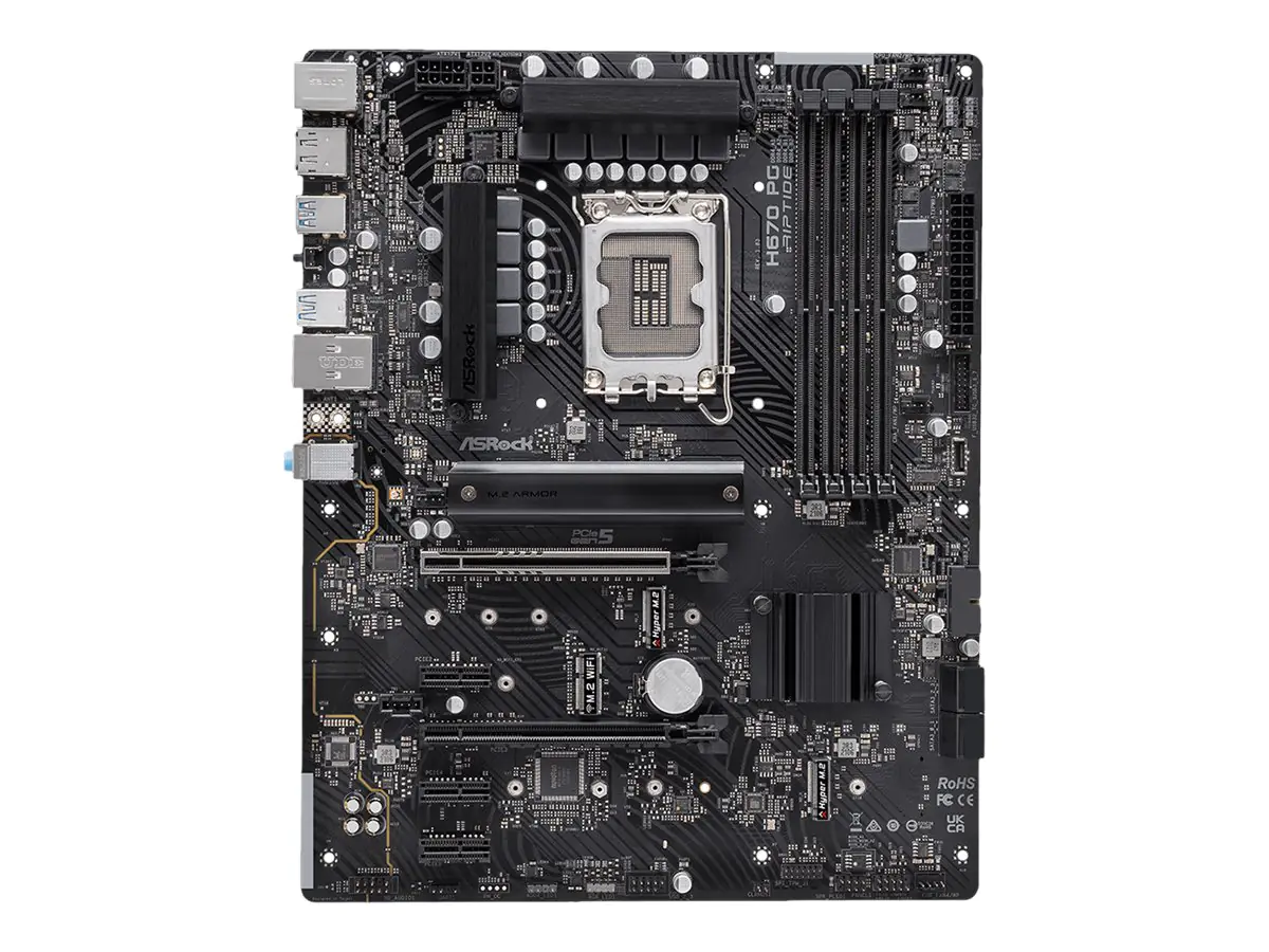 ASRock H670 PG Riptide - Motherboard - ATX - LGA1700-Sockel - H670 Chipsatz - USB-C Gen2, USB 3.2 Gen 1, USB-C Gen 2x2 - Gigabit LAN - Onboard-Grafik (CPU erforderlich) - HD Audio (8-Kanal)