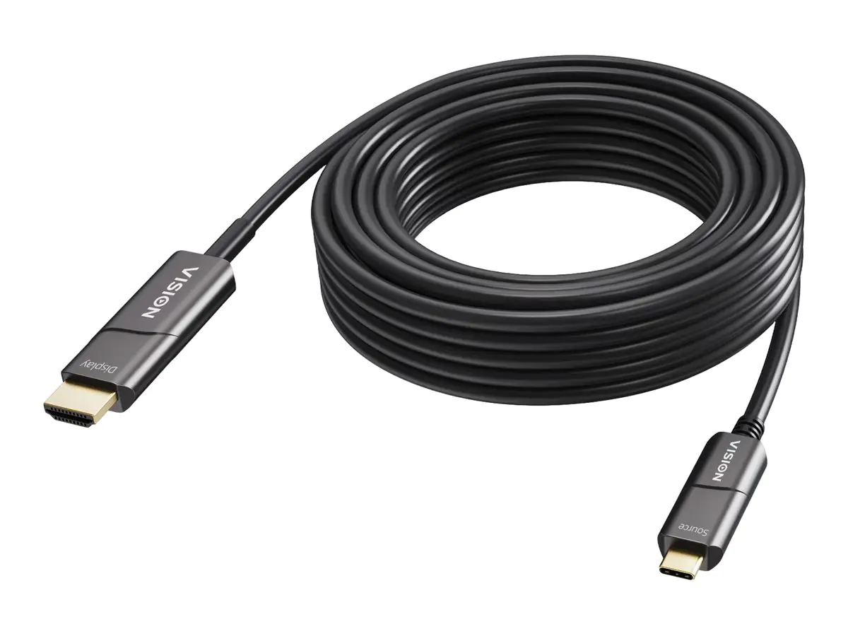 TD SYNNEX VISION - Adapterkabel - USB-C männlich zu HDMI männlich - 15 m - Glasfaser - Schwarz -