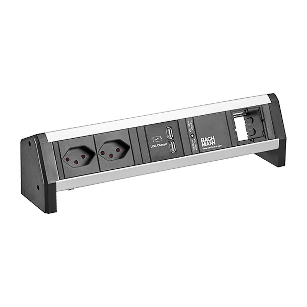 Bachmann Desk 1 - 2 AC-Ausgänge - Indoor - Typ J - Aluminium - Kunststoff - 314 mm - 1 Stück(e)