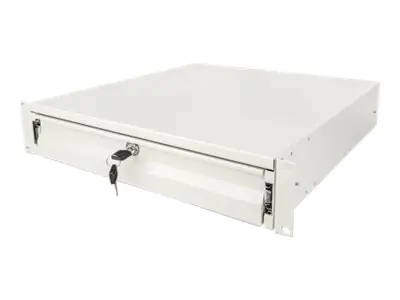 Intellinet 19" Storage Drawer, 2U, Lockable, 466mm Depth, Grey - Rack Storage Drawer - Grau, RAL 7035 - 2U - 48.3 cm (19")