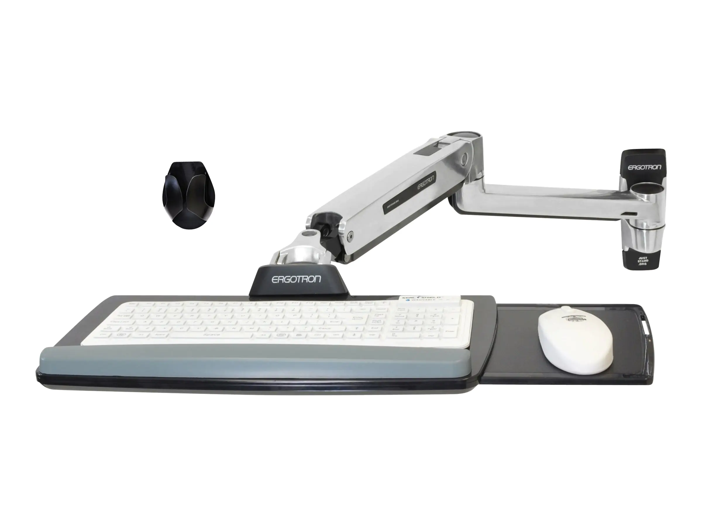 Ergotron LX - Befestigungskit (Steh-Sitz-Arm, Verlängerung, Basis, Tastatur-Tablett, Mausablage zum Herausziehen, Handgelenkkissen, Maushalterung) - für Tastatur und Maus - Polished Aluminum - Wandmontage - für P/N: 45-353-026 Ergotron LX - Befestigungskit (Steh-Sitz-Arm, Verlängerung, Basis, Tastatur-Tablett, Mausablage zum Herausziehen, Handgelenkkissen, Maushalterung) - für Tastatur und Maus - Polished Aluminum - Wandmontage - für P/N: 45-353-026