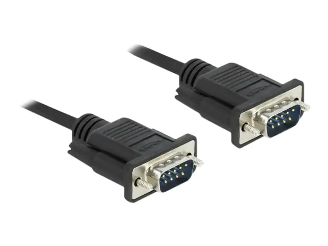Delock - Kabel seriell - DB-9 (M) zu DB-9 (M) - 50 cm - Daumenschrauben - Schwarz