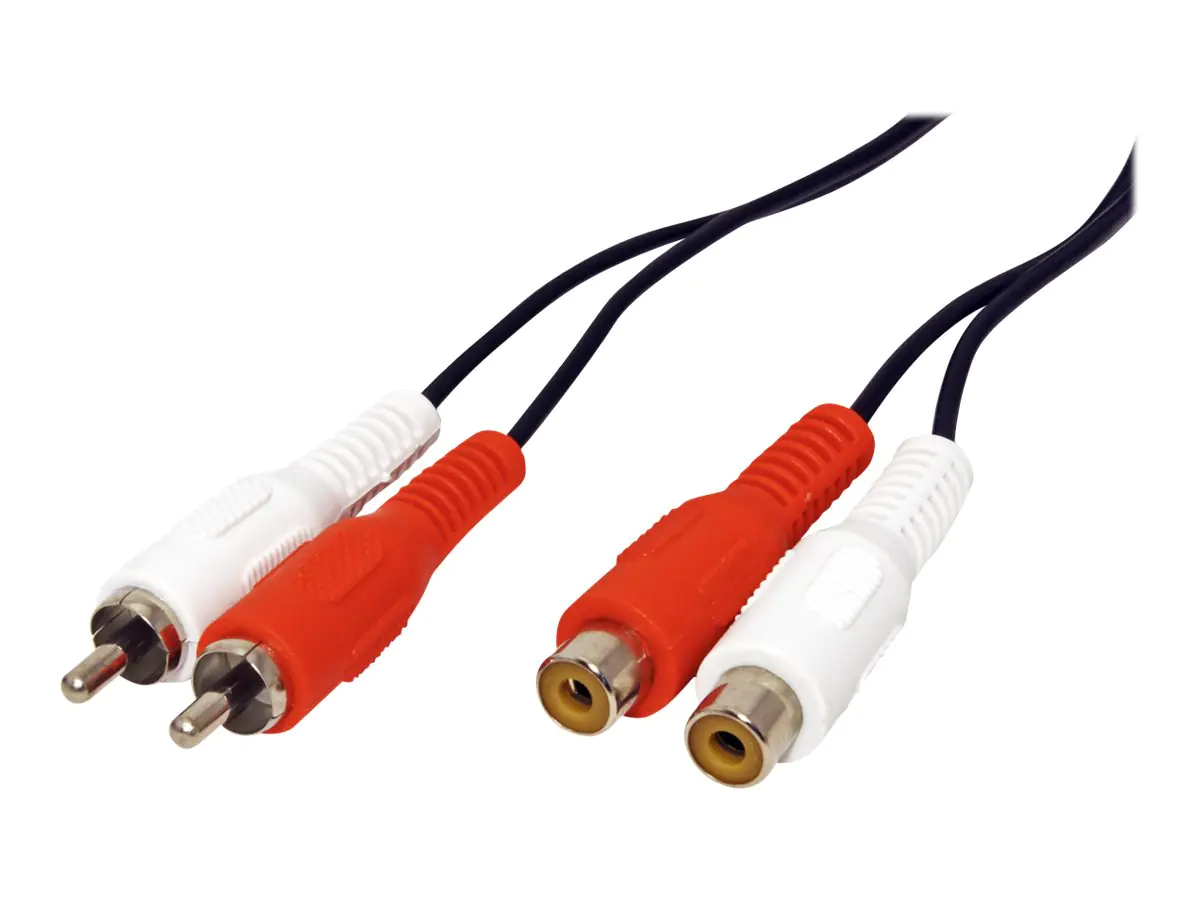 Secomp VALUE - Video-/Audioverlängerungskabel - RCA männlich zu RCA weiblich - 10 m - abgeschirmt - Schwarz