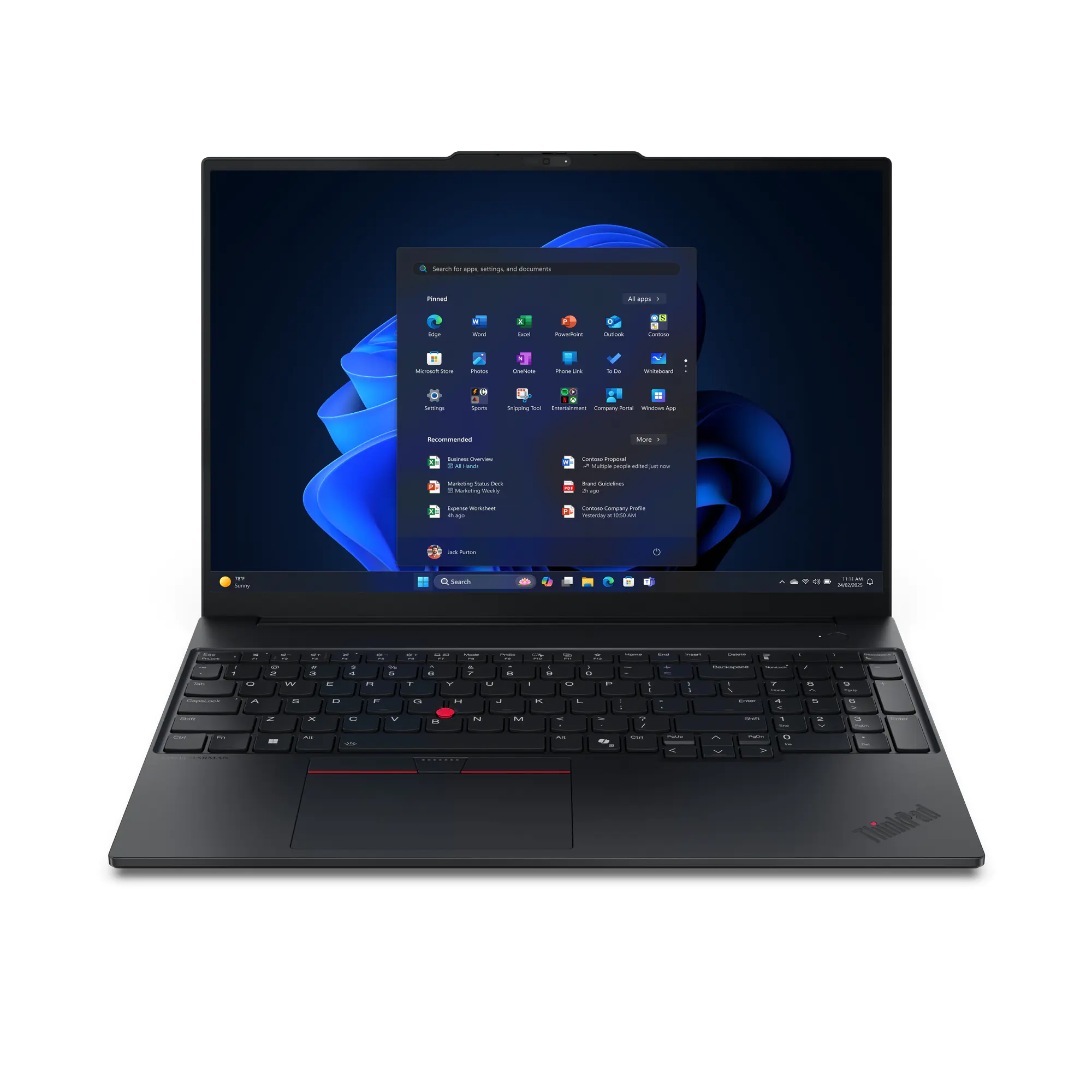 Lenovo ThinkPad E16 Gen 3 21ST - 180°-Scharnierdesign - AMD Ryzen 5 220 / 3.2 GHz - Win 11 Pro - Radeon 740M - 16 GB RAM - 512 GB SSD TCG Opal Encryption 2, NVMe - 40.6 cm (16") IPS 1920 x 1200 - Wi-Fi 6E, Bluetooth - Schwarz - kbd: Deutsch - mit 1 J