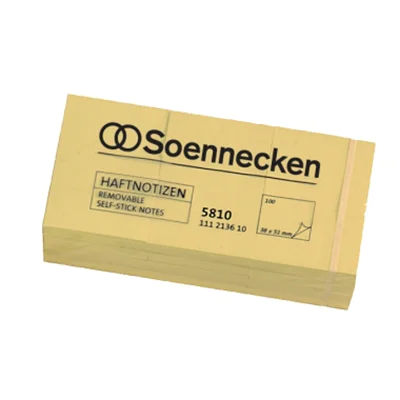 Soennecken Haftnotiz 5810 50x40mm hellgelb 12x100Blatt 12 St./Pack. Soennecken Haftnotiz 5810 50x40mm hellgelb 12x100Blatt 12 St./Pack.